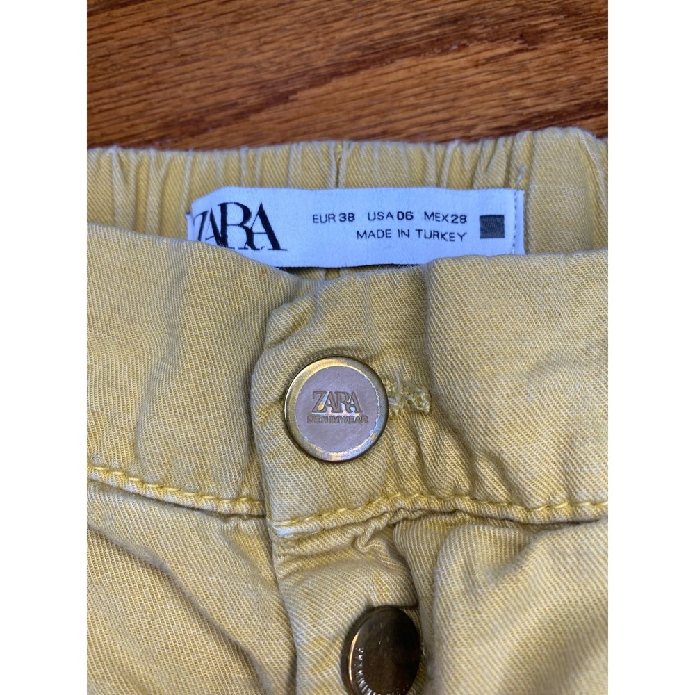 Zara Light Brown Cargo Pants with‎ Linen Size 6 - Picture 9 of 14